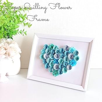 Amazon.co.jp: ペーパークイリングフラワーフレーム ローズ&小花ハート